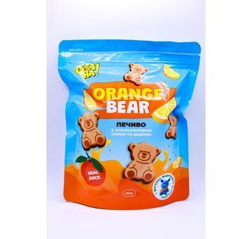 Печенье Orange Bear с апельсином, 200г (Оба-на) 6697 фото